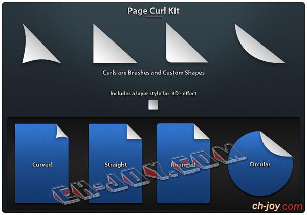         Page Curls shapes - Styles and Brushes 